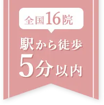 全国16院駅から徒歩5分以内